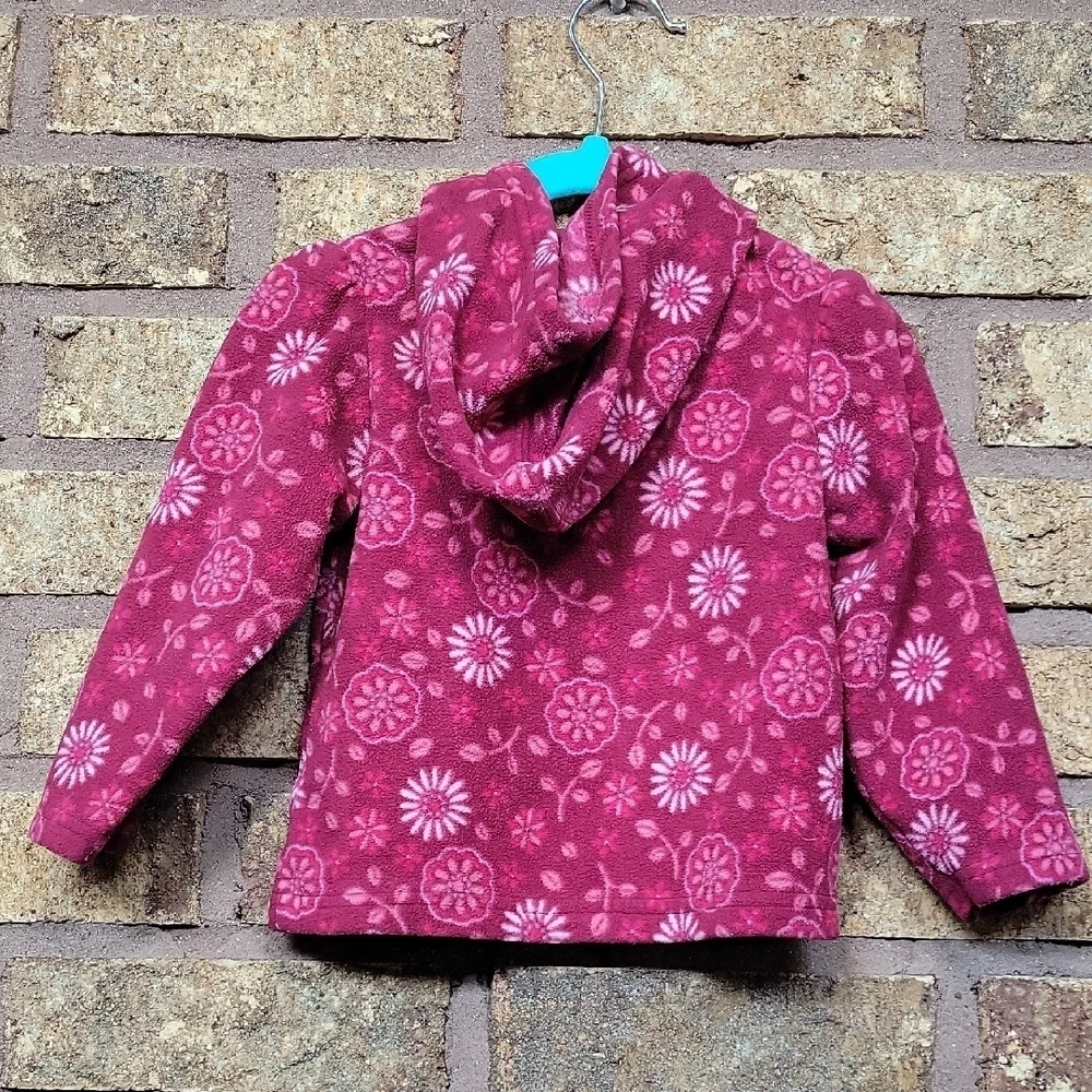 Carter's Maroon Floral Pullover Hoodie Size 24 Months